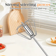 Stainless Steel Hand-Push Rotary Whisk Food-Grade Rust-Resistant Kitchen Utensil thumbnail 2