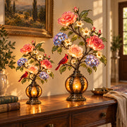Eternal Bloom – Vintage Rose & Cardinal Table Lamp - Small – 18' Tree thumbnail 7