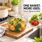 Foldable Stainless Steel Frying Basket & Colander ✨ thumbnail 2