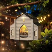Church-Shaped Metal Solar Bird Feeder thumbnail 3
