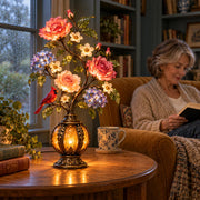 Eternal Bloom – Vintage Rose & Cardinal Table Lamp - Small – 18' Tree thumbnail 8