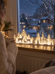 Illuminated Christmas Decorations For The Window – Reindeer & Village thumbnail 11