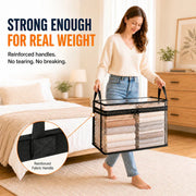 Portable Large Heavy-Duty Thick Plastic Clear Storage Box with Hinged Lid | Home, Travel & Camping thumbnail 3