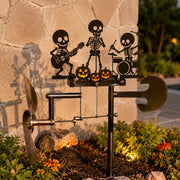 Halloween Skeleton Metal Drummer Kinetic Wind Spinner thumbnail 1