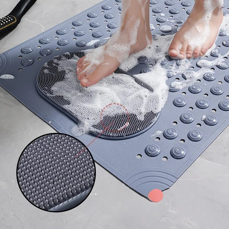 Non-Slip Shower Mat with Foot Massage & Drain Holes