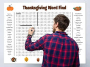 🎉 Jumbo Thanksgiving Word Search Poster(🎉Giant 36"x24" Wall Game) - Thanksgiving Word Find thumbnail 1