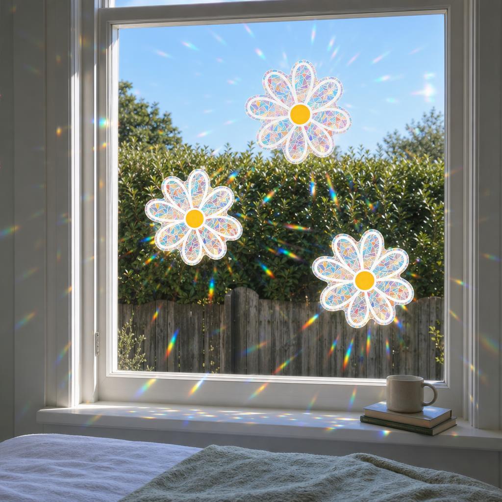 DaisyPrism™ Rainbow Suncatcher Window Stickers