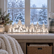 Illuminated Christmas Decorations For The Window – Reindeer & Village thumbnail 9