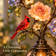 Eternal Bloom – Vintage Rose & Cardinal Table Lamp - Small – 18' Tree thumbnail 9