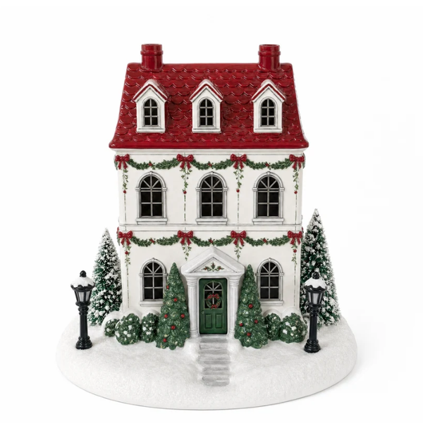 Christmas House Essential Oil Diffuser – Glowing Holiday Decor with Chimney Mist