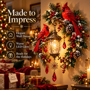 Cardinal Christmas Lantern Glow™ – Lighted Holiday Wall Decor thumbnail 1