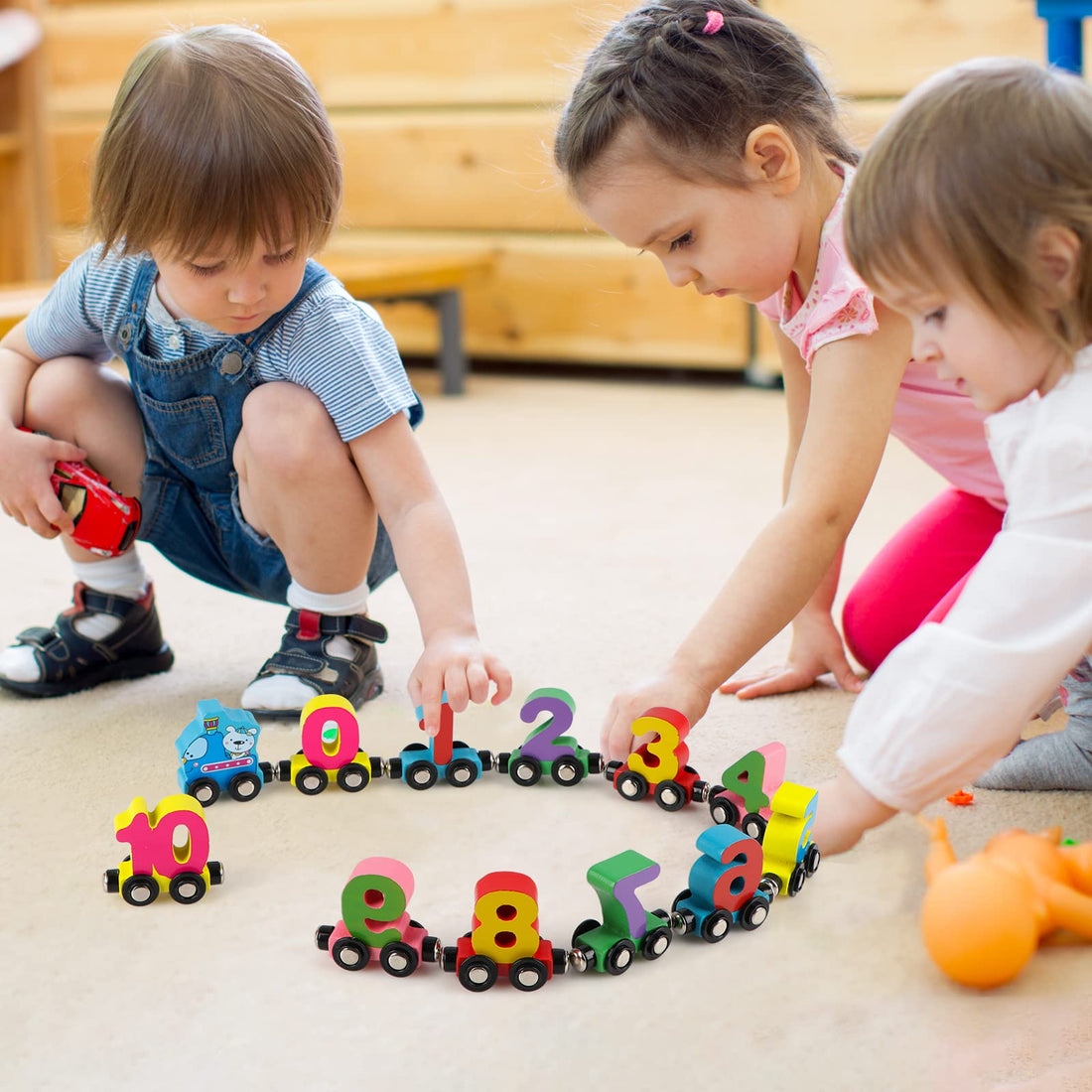 Letters Magnetic Train Puzzle Wooden Toy Car