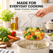 Foldable Stainless Steel Frying Basket & Colander ✨ thumbnail 7
