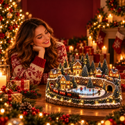 Animated Holiday Train & Ice Rink Scene thumbnail 4