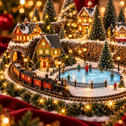 Animated Holiday Train & Ice Rink Scene thumbnail 5