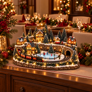 Animated Holiday Train & Ice Rink Scene thumbnail 7