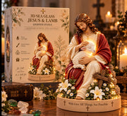 Jesus & Lamb Lighted Sea Glass Statue thumbnail 2