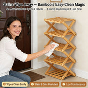 Premium 9-Tier Bamboo Storage Rack – No Assembly Required thumbnail 4