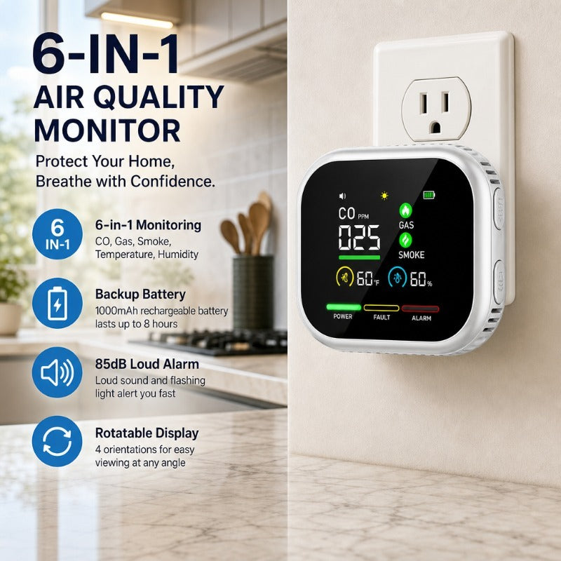 6-in-1 Battery Rotable Air Safety Monitor