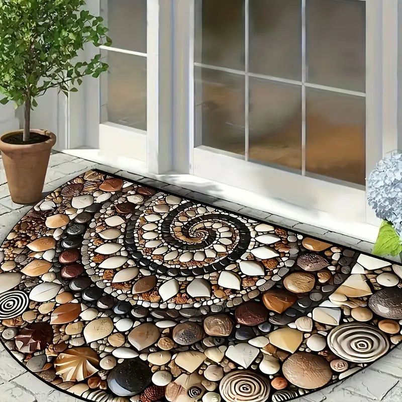 Coastal Spiral Pebble Shell Mat