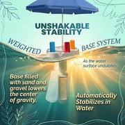 Floating Pool Umbrella with Bar and Base, Portable Pool Bar Table Umbrellas with Cup Holder & Phone Stand, Floating Poolside Shade thumbnail 10