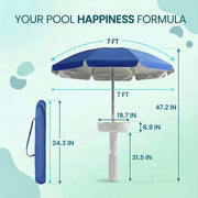 Floating Pool Umbrella with Bar and Base, Portable Pool Bar Table Umbrellas with Cup Holder & Phone Stand, Floating Poolside Shade thumbnail 1
