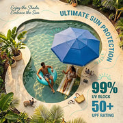 Floating Pool Umbrella with Bar and Base, Portable Pool Bar Table Umbrellas with Cup Holder & Phone Stand, Floating Poolside Shade thumbnail 12