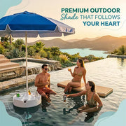 Floating Pool Umbrella with Bar and Base, Portable Pool Bar Table Umbrellas with Cup Holder & Phone Stand, Floating Poolside Shade thumbnail 13