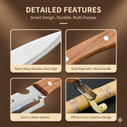 Stainless Peeler , High-Grade Durability, Clean, Precision Peeling + Bottle Opener thumbnail 3