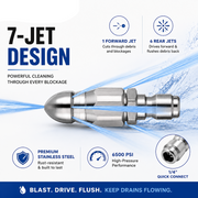 6500 PSI Stainless Steel Sewer Jetter Nozzle thumbnail 2