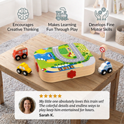 Wooden City Building Blocks & Train Track Travel Set thumbnail 2