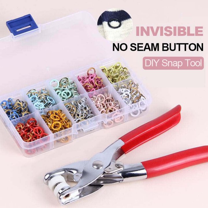 Snap Button DIY Craft Kit - Create Custom Clothing/Accessories with Easy-to-Use Tools and Multi-Color Buttons 🧵🎨