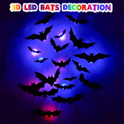 🦇Halloween 3D Bat LED Wall Light Decor thumbnail 1