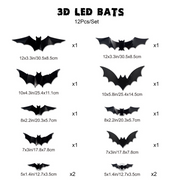 🦇Halloween 3D Bat LED Wall Light Decor thumbnail 9