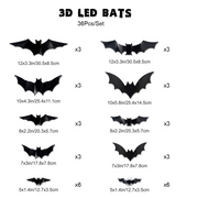 🦇Halloween 3D Bat LED Wall Light Decor thumbnail 11