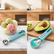 ✨ Elevate Your Fruit Preparation Game—The 3-in-1 Multi-Function Melon Ball Scoop & Carving Knife Set! ✨ thumbnail 2