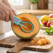 ✨ Elevate Your Fruit Preparation Game—The 3-in-1 Multi-Function Melon Ball Scoop & Carving Knife Set! ✨ thumbnail 4
