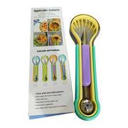 ✨ Elevate Your Fruit Preparation Game—The 3-in-1 Multi-Function Melon Ball Scoop & Carving Knife Set! ✨ thumbnail 13