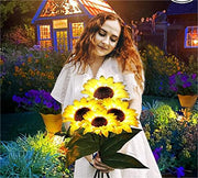 Triple-Head Solar-Powered Sunflower Lamp thumbnail 5