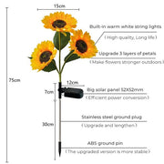Triple-Head Solar-Powered Sunflower Lamp thumbnail 20