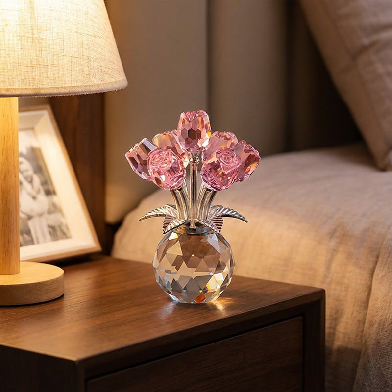 Everlasting Crystal Rose in Vase – Handcrafted Sparkling Keepsake, Fade-Resistant & Perfect Gift 🌹✨