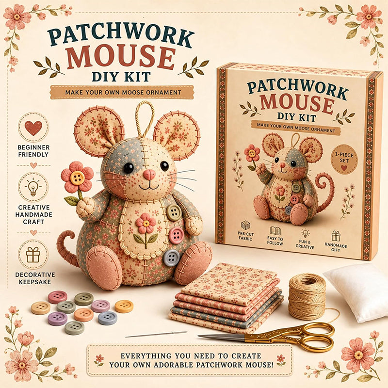🧵Handcrafted Vintage Mouse Plush Sewing Kit