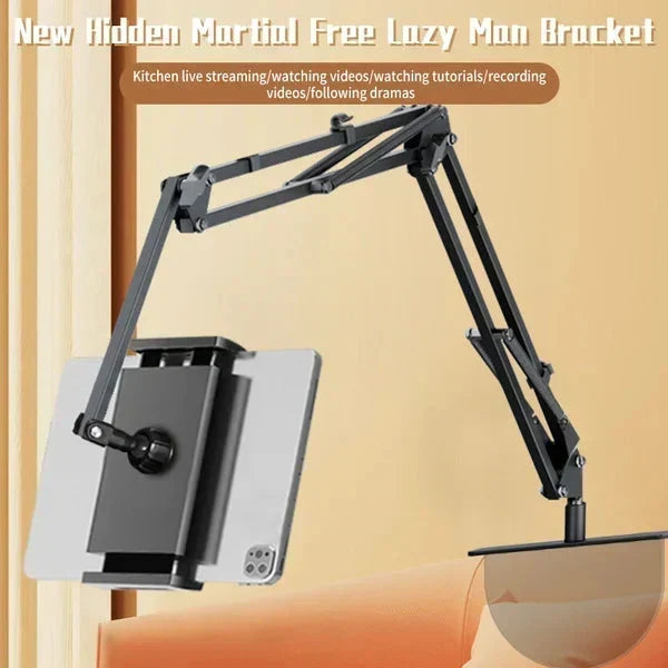 Hidden tablet stand – fits gaps, 4 joints, 360° rotation, hands-free!