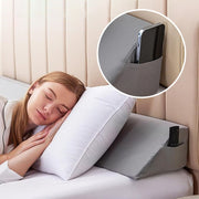 Bed Wedge Pillow for Headboard with Side Pockets thumbnail 1