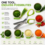 5-Blade Stainless Steel Herb Scissors with Protective Sheath thumbnail 4
