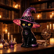 Gothic Halloween Witch and Cat Table Lamp thumbnail 3