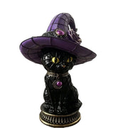 Gothic Halloween Witch and Cat Table Lamp thumbnail 8