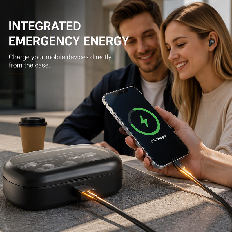 Wireless Bluetooth Earbuds with LED Display & Charging Case
