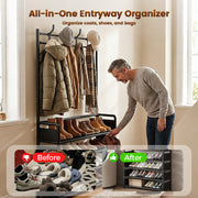 Multi-Functional Entryway Shoe & Coat Rack thumbnail 3