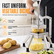 🔪 50% OFF! ✨ Vertical Manual Vegetable Cutter & Dicer – Stainless Steel French Fry Slicer, Heavy-Duty Lever Action & 4 Sharp Blades – Fast Uniform Cutting for Potatoes, Cucumbers & Radishes 🥔 thumbnail 1